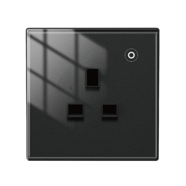 Smart WiFi Tuya Enchufe de pared Estado del relé Enchufe de pared ajustable (enchufe del Reino Unido) Negro JShteea El nuevo