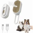 thumbnail image 1 of HAYAN 2025 New Cat Steam Brush, Upgrade 4 in 1 Multifunctional Pet Steam Groomer Comb, Silicone Steam Pet Brush Self Cleaning Steam Cat Brush for Removing Tangled And Loosse Hair (White), 1 of 1