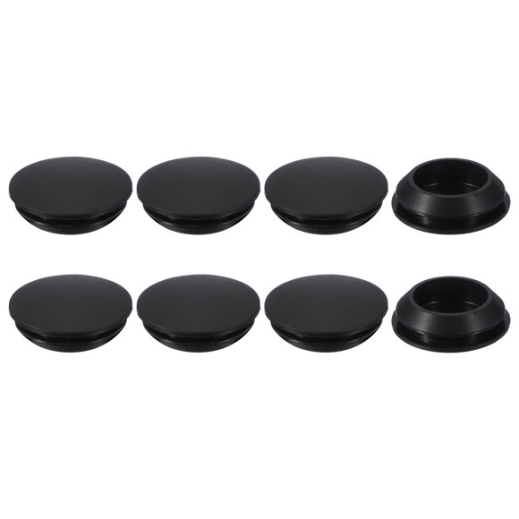 Uxcell Rubber Plugs, Silicone Hole Plugs, T Type Rubber Stoppers for 30-33 mm Round Holes Furniture 30 mm & 8 Pack & Black