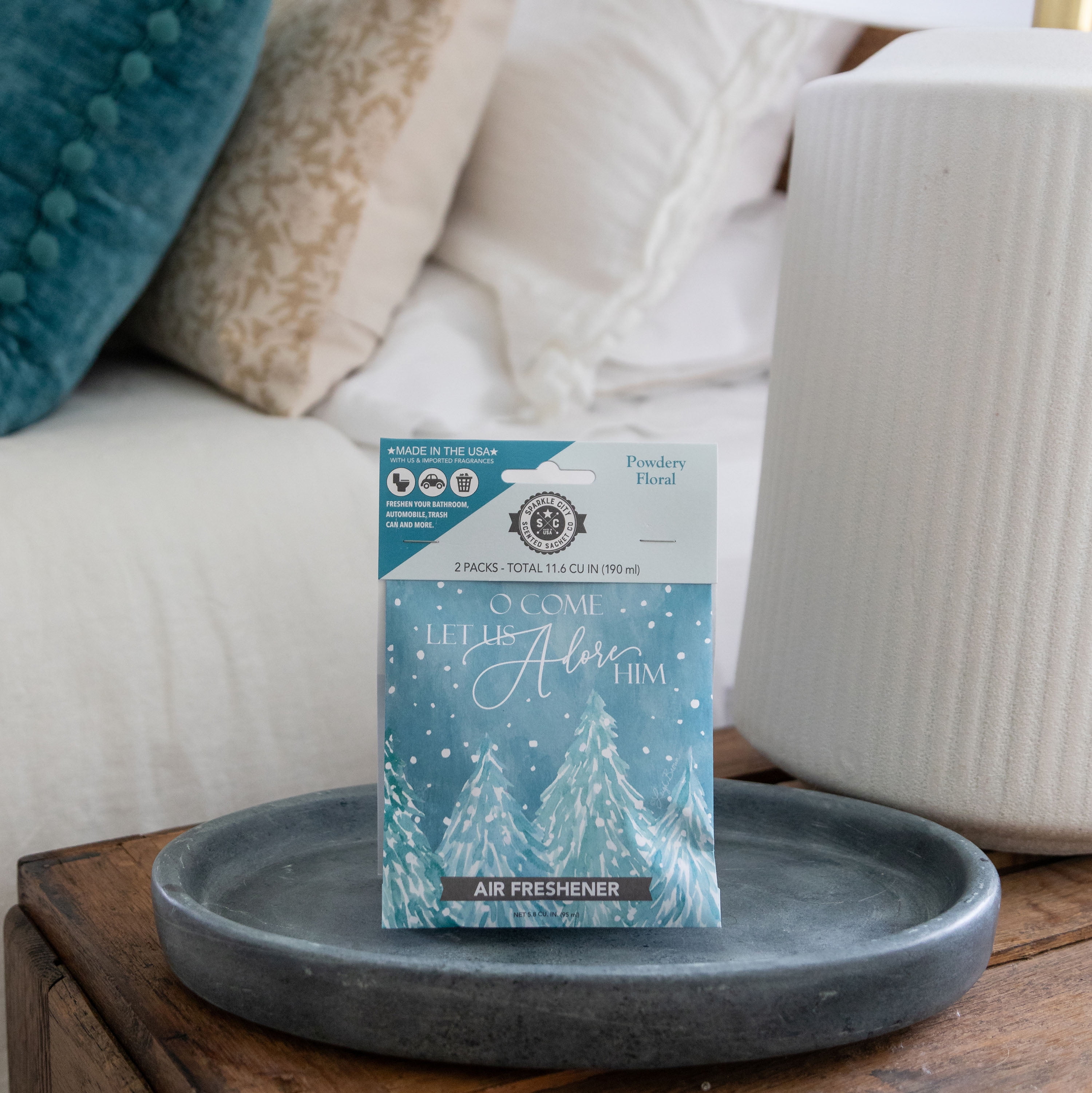 (2 pack) Sparkle City Scented Sachet 2 Pack, Oh Come Adore Him