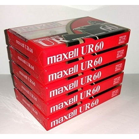 Maxell UR 60 Position IEC Type I Normal Audio Cassette - 5 Pack