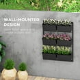 thumbnail image 3 of Outsunny 3-Tier Wall Planter with 6 Pots for Indoor and Outdoor, Black, 3 of 9