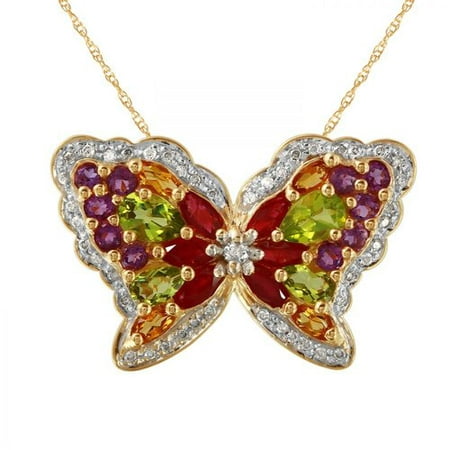 Foreli 4.27CTW Ruby 14K Yellow Gold Necklace
