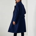 thumbnail image 5 of Trikvn Long Wool Blend Pea Coat for Women Notched Lapel Belted Waist Double Breasted Long Sleeve Elegant Overcoat with Pockets Winter Dressy S-3XL, 5 of 6