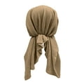 thumbnail image 5 of Weikingp Bandanas for Women Cancer Head Hat Cap Ethnic Bohemian Pre Tied Braid Hair Cover Wrap Turban Headwear Hat Head Scarf Headbands for Women Hair Ties (Clearance) Khaki Polyester,Spandex, 5 of 6