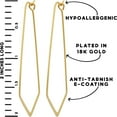 thumbnail image 4 of Humble Chic Geometric Chevron Threader Hoop Earrings - 18K Gold Plated - 2 inch, 4 of 10