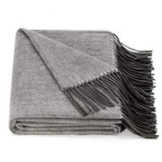 spencer & whitney Bed Throws Wool Throw Blanket Grey Wool Blanket 70% Wool 30% Viscose Shawl Warp Twin Lightweight Throw Blanket for Bed Couch