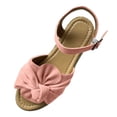 thumbnail image 2 of Sandalias de verano para mujer, zapatos de cuña informales con punta abierta y lazo de moda informal Wmkox8yii shjk1332, 2 of 4