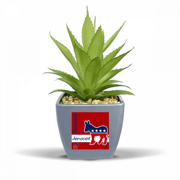 America Donkey Emblem Democrat Fake Pineapple Flower Pot Vase Mini Decor