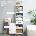 thumbnail image 4 of Kleankin Free Standing Bathroom Cabinet w/ 3-Tier Shelf, Cupboard & Drawer, 4 of 10