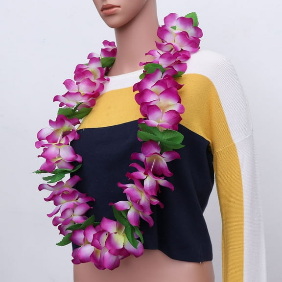 GOOHOCHY Hawaiian Leis Hula Dance Garland Artificial Flowers Neck Loop for Hawaii Tropical Theme Party Decoration - Circumference 120cm (Picture 5)