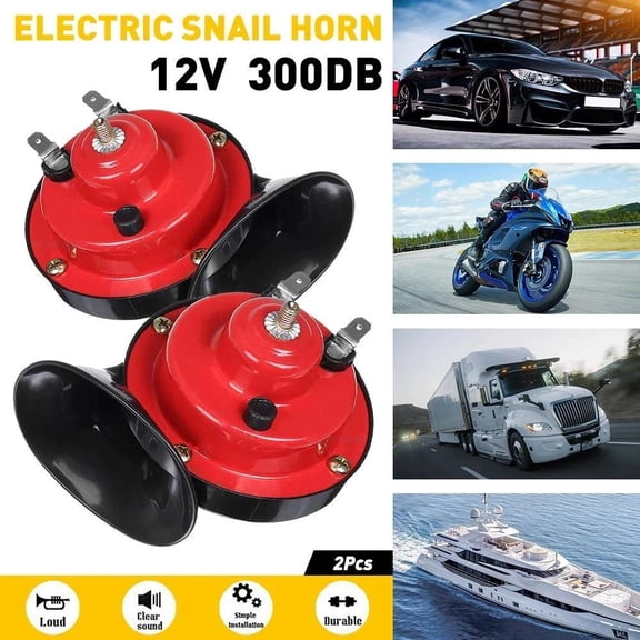 2 Pack 12V 300DB Super Loud Train Horn Waterproof, for Motorcycle Truck SUV Boat