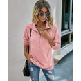 thumbnail image 2 of PRETTYGARDEN Women's Casual Long Sleeve Lapel Zipper Sweatshirt Drawstring Loose Pullover Tops, 2 of 7