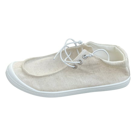 

Pgeraug womens slippers Women Soft Sole Massage Flat Sneakers Fashion Casual Lace Up Casual Shoes Soft Sole Sneakers mens slippers Beige 41