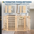 thumbnail image 5 of Freestanding Collapsible Dog Gate – 3/4-Panel Wooden Indoor Pet Barrier with Non-Slip Support Feet, Paint-Free, Portable Puppy Fence for Home, Stairs, Doorways – Safe & Stable Design, 5 of 7