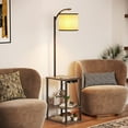AOHAO Floor Lamp with Table, End table with Lamp for Living Room, Lamp