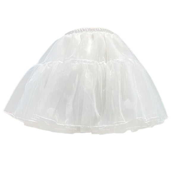 COOLHOOD 4/6 Layers Tulle Petticoat Crinoline for Women Girls Tutus Skirt Soft Tulle Elastic Waist Underskirt Half Slip for Party
