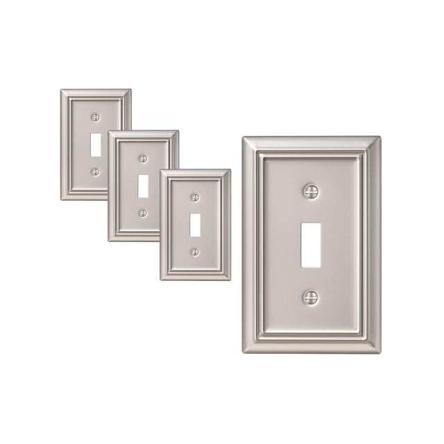 Plato de pared DEWENWILS de una sola palanca, níquel satinado, 12,5 x 8 cm, paquete de 4
