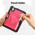 thumbnail image 5 of Decase for iPad Mini 7 Case 2024 (A17 Pro) Case,Rugged Durable Shockproof Tablet Cover with 360° Rotating Hand Strap Foldable Hidden Stand,for iPad Mini 7th/6th Generation Case (2024/2021),Rose, 5 of 11