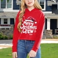 thumbnail image 4 of Zylarhe Girls Boys Sweatshirt Girls Hoodies & Sweatshirts Children Long Sleeve Solid Top for Large Kids Stylish Short Hoodie with Letter Design Red 8-9 Years, 4 of 4
