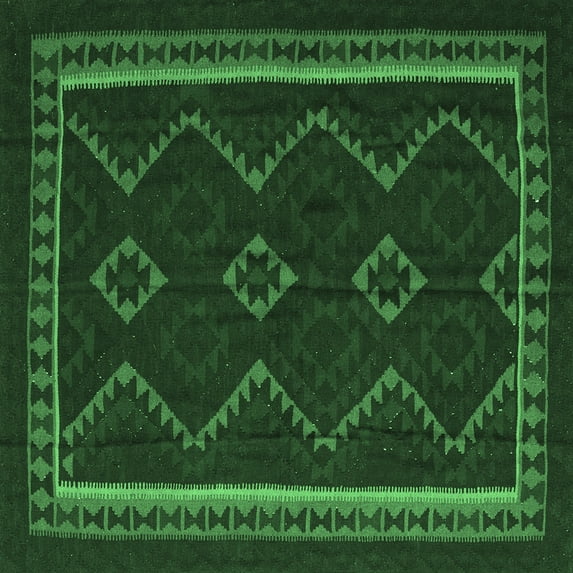 Ahgly Company Indoor Square Persian Emerald Green Traditional Area Rugs, 3' Square