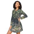 thumbnail image 3 of FORMRS Womens Long Sleeve Nightgowns Crew Neck Sleep Shirt Soft Pajamas Sizes S-3XL, Green Forest Scene, 3 of 8