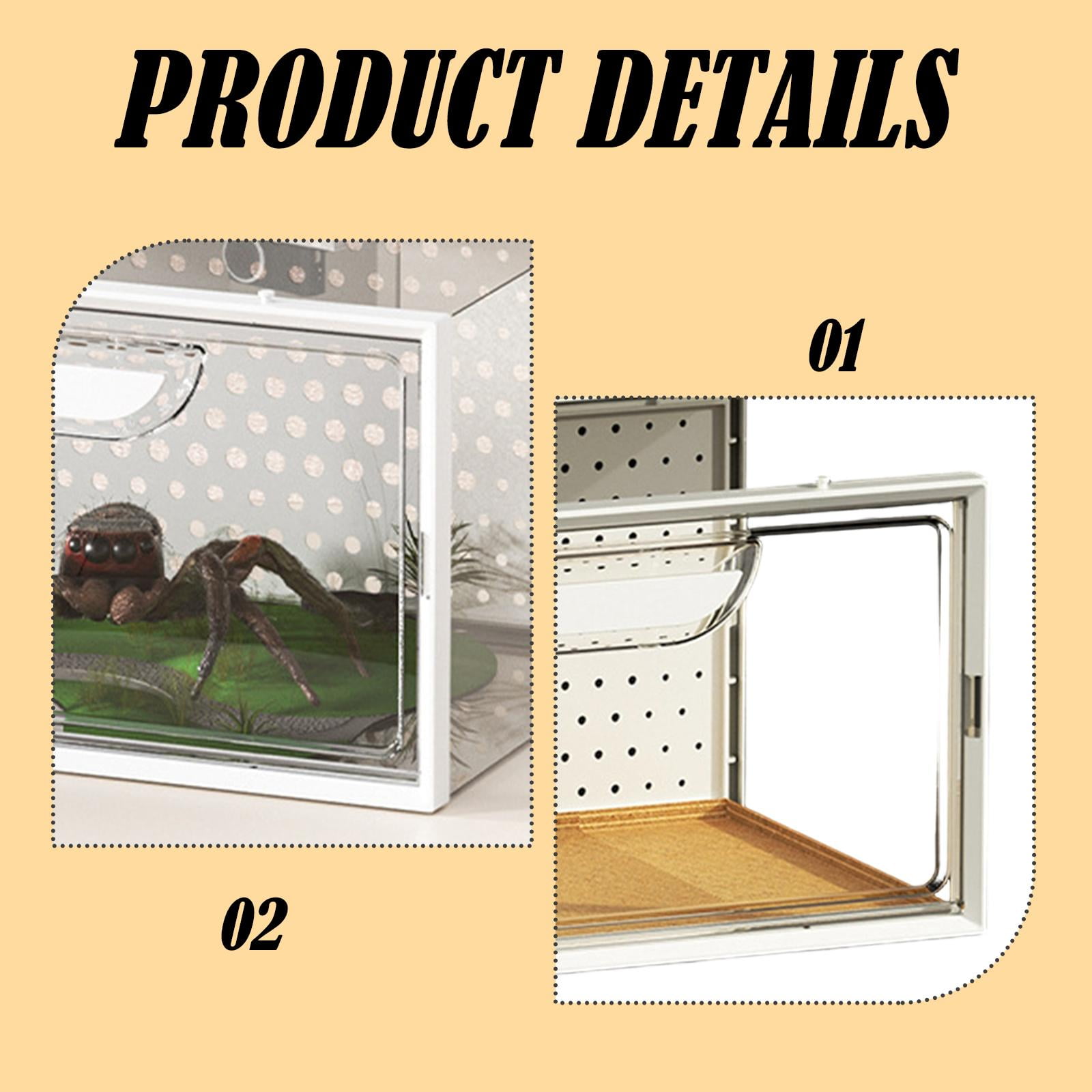 Bvdfgk Portable Reptile Terrarium with Food Box, Ventilation System, Enclosure/cage for Large