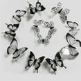 thumbnail image 2 of nvzhuang 24 Pcs 3D Butterfly Wall Stickers Black White Animal Self-Adhesive Wall Decals for Home, Office, Kitchen, 2 of 8