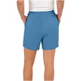 thumbnail image 3 of ZHYou No Boundarie Womens Casual Summer Shorts High Waist Elastic Waist Loose Fit Button Side Shorts with Pockets Sky Blue Size 2XL, 3 of 5
