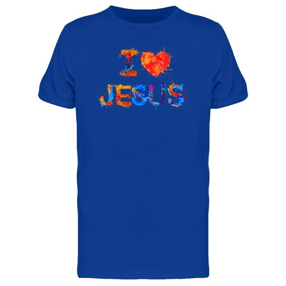 I Love Jesus Colorful Lettering T-Shirt Men -Image by Shutterstock, Male 3X-Large