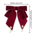 thumbnail image 2 of DARING DIVA Women's Retro Velvet Ribbon Pre-Tied Bow Tie Red, 2 of 5