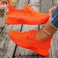thumbnail image 5 of Sneakers for Women Lightweight Mesh Lace up Outdoor Running Shoes Casual Slip on Soft Sole Walking Shoes Breathable Athletic Shoes Orange Size 9, 5 of 9