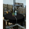 thumbnail image 2 of Outdoor Tablecloth with Umbrella Hole, Solid Color Black Round Tables Waterproof Tabletop Collection for Patio, Garden, Picnic, Camping 60R, 2 of 5