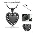 thumbnail image 2 of Heart With Crystal Setting Cremation Pendant Small Urns For Ashes Urn Necklace, 2 of 6