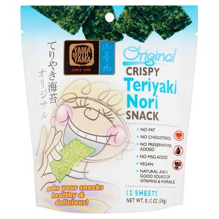 Yamamotoyama Original Crispy Teriyaki Nori Snack, 12 ct, 0.12 oz