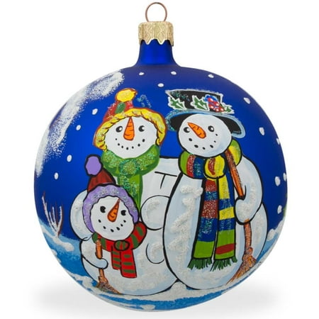 4 quot snowman family husband wife and child glass ball 4 quot snowman family husband wife and child glass ball