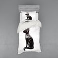 thumbnail image 2 of Occult Duvet Cover Set, Vintage Mystical Egyptian Cat Sphinx Eastern Design Artwork Print, Bedding Set with Shams and Fitted Sheet, 3 Sizes, by Ambesonne, 2 of 3