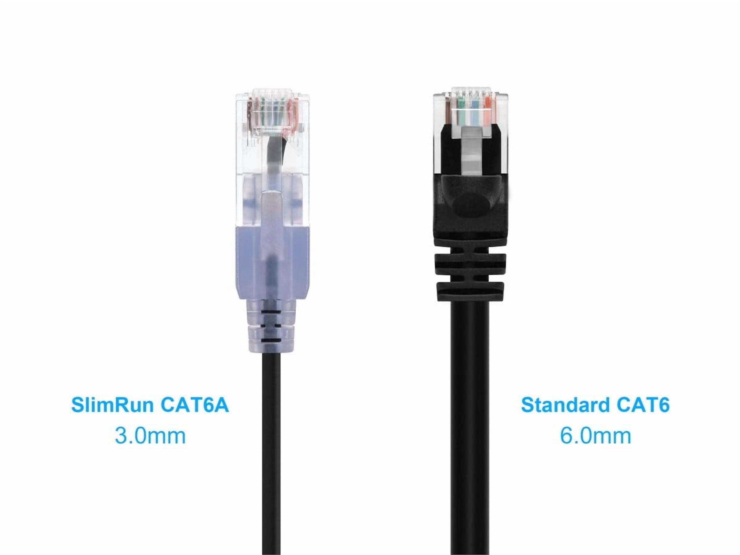 Monoprice Cat6A Ethernet Patch Cable - 10 Feet - Black | Network Internet Cord - RJ45, 550Mhz, UTP, Pure Bare Copper Wire, 10G, 30AWG, 10-Pack - SlimRun Series