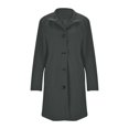 thumbnail image 4 of DuoJiaJ Women's Solid Color Thickened Woolen Coat Long Quality Overcoat Womens Down Coat Gray L, 4 of 5