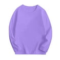 thumbnail image 4 of Povozer Boys Girls Crew Neck Kids Long Sleeve Shirts Solid Warm Unisex Round Neck Top(Light Purple,8-9 Years), 4 of 4