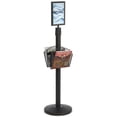 thumbnail image 1 of 8 pc set, 4 Crowd Control Stanchion Post, with Blue Belt, (2) 7" x 11" Sign Frames, (2) Double Sided Literature Holders (Black Steel) (LSC1MS1DBL), 1 of 1