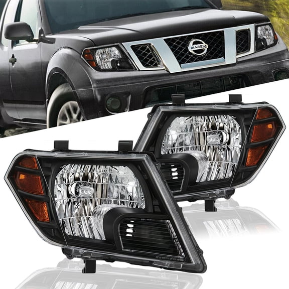 For 2009-2020 Frontier Truck Black Headlights Headlamps Replacement Left Right