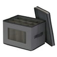 thumbnail image 3 of Household Essentials Champagne Flute Storage Box, 12 Sturdy Compartments, Windowed Front Panel, 2 Riveted Handles, Foldable and Stackable Storage Box, Gray, 3 of 7