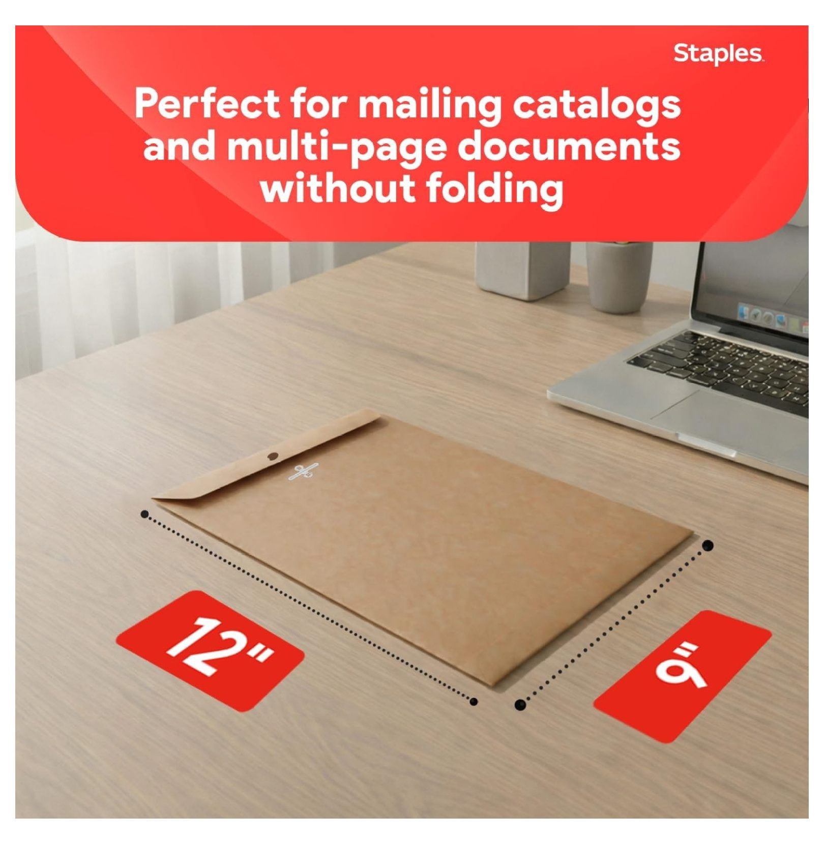 Clasp Envelopes 9x12 Inch, 100 Pack - Brown Mailing Envelopes with Metal Clasp & Gummed Flap, 28lb Paper Catalog Envelopes for Documents