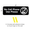 thumbnail image 2 of Excello Global Products No Cell Phone Use, Please Sign: for Business Office Workplace Signage Gas Stations: Easy to Mount Informative Plastic Sign with Symbols 9x3, Pack of 3 (Black) - EGP-HD-0266, 2 of 4