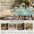 thumbnail image 6 of Round Outdoor Tablecloth with Umbrella Hole and Zipper, Sage Green Starfish Coastal Tablecloth with Elastic Waterproof, Summer Beach Nautical Sea Ocean Patio Table Covers for 36" - 44" Pool Tables, 6 of 9