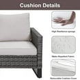thumbnail image 3 of PARKWELL 7 Piece Outdoor Patio Furniture Set with Fire Pit Table,Rattan Sofa Single Chairs Conversation Seating Group with Cushions Beige, 3 of 9