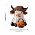thumbnail image 4 of 2 Pack, Highland Cow Figurines 4 Inch Halloween Ghost Decor Spooky Statues for Home Tiered Tray Shelf Mantel Fall Halloween Decoration for Indoor Tabletop Display, 4 of 7