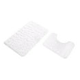 thumbnail image 1 of 2-Piece Pebble-Print Bathroom Rug Set with Non-Slip Backing, Machine-Washable for Shower & Toilet Areas, 1 of 7