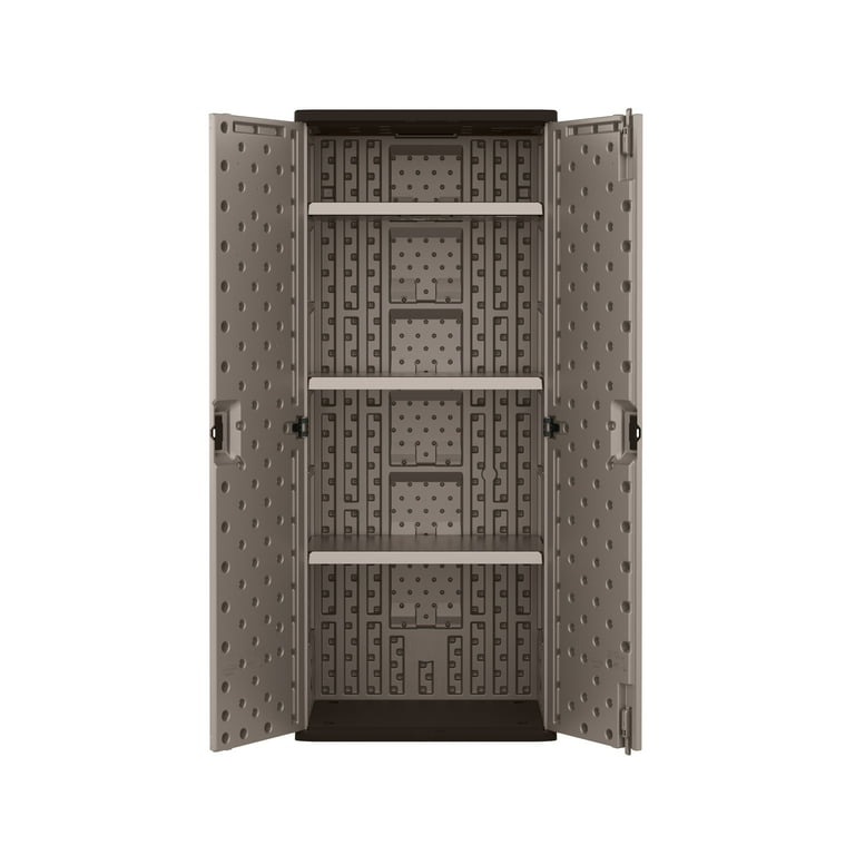 Suncast 3-Shelf Resin Base Garage Cabinet Locker, Gray - Walmart.com